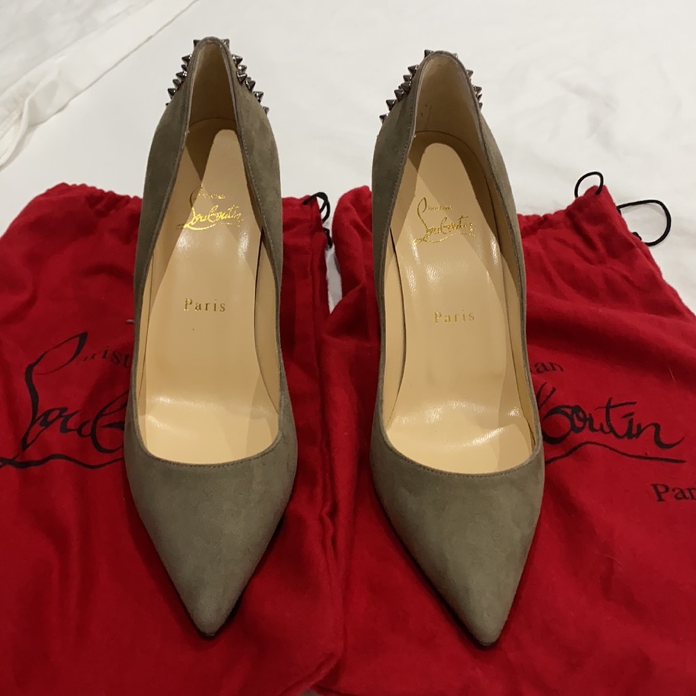 Christian Louboutin Suede Spiked Pump